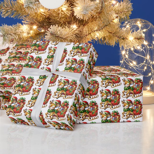 Slås av sluttna julrenar presentpapper (Helgdagar)
