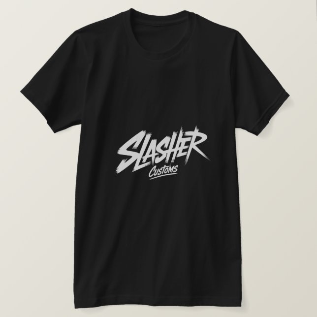 Slasher Customs Edgy Brush Typografi  T Shirt (Design framsida)