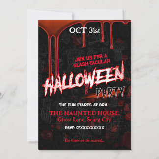 Slasher Halloween-inbjudan Inbjudningar