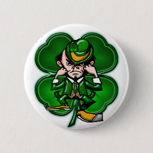 Slåss 4 löv Leprechan knäppas Knapp