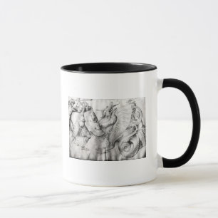 Slåss mellan krigare och en drake, c.1450 mugg
