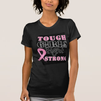 Slåss tuffa flickor för bröstcancer starkt t-shirt