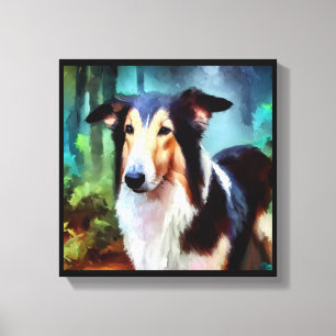Slät Collie Hund Canvastryck