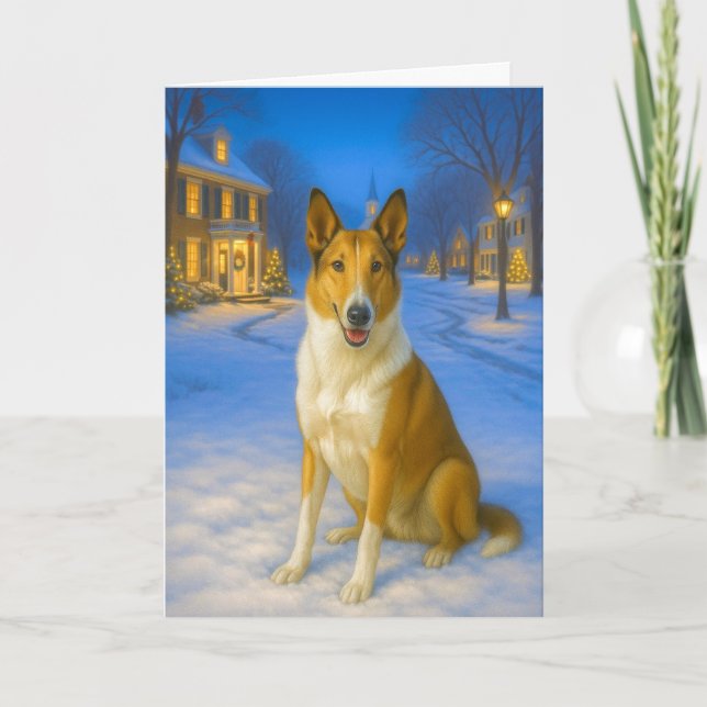 Slät Collie Julkort Helgkort (Framsida)