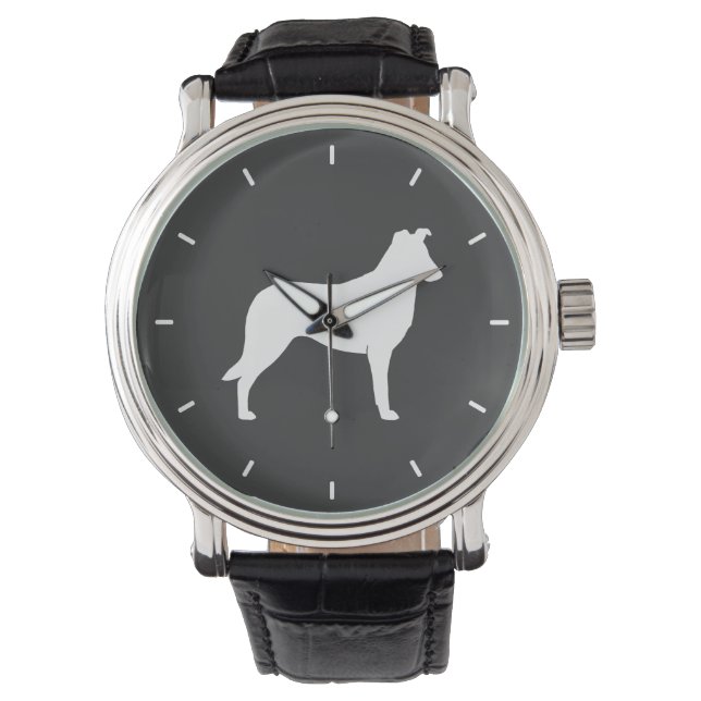 Slät Collie Siluett Armbandsur (Framsida)