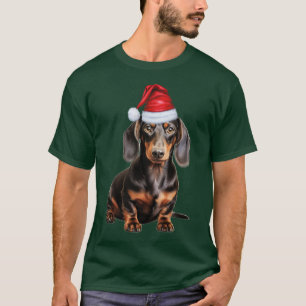 Slät Dachshund-älskare Rolig jul hund julklapp T Shirt