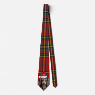 Slät Dachshund Hund Älskare Holiday Plaid Jul Slips