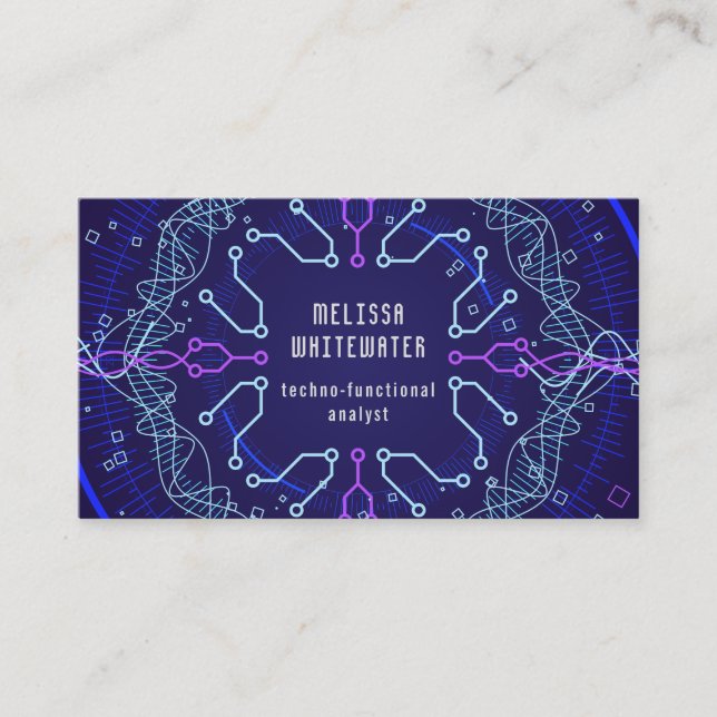 Slät färgrik visitkort för Techno lägenhet (Framsida)