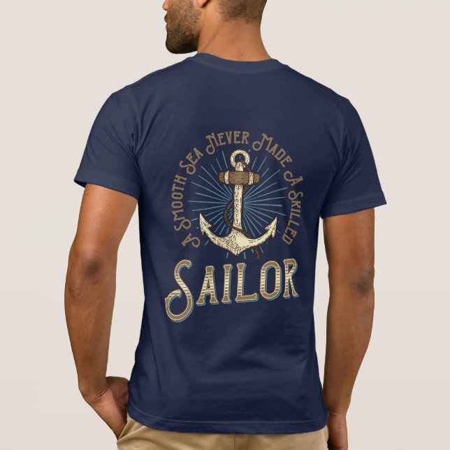 Slät Hav Gjorde Aldrig En Sjöman Nautilus Ankar T- T Shirt (Baksida)