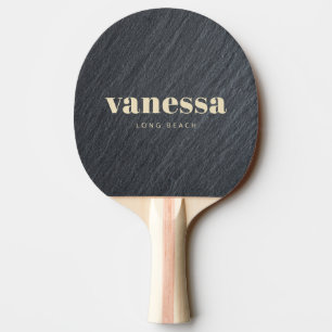 Slät Mörk Granit Minimal Modern Klassisk Namn Pingisracket