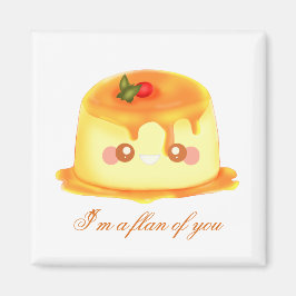 Slät Och Krämig Karamellspansk Flan Magnet