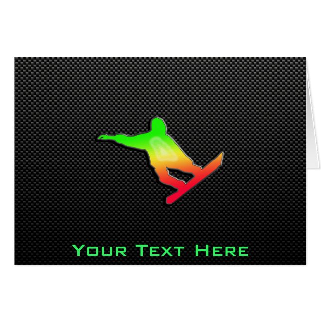 Slät Snowboarding Hälsningskort (Framsidan Horizontal)