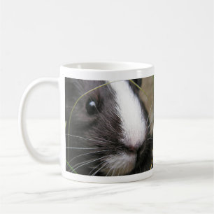 Slät, svart och vitt, Shorthair Guinea Ansikte Kaffemugg