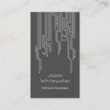 Slät visitkort för Techno lägenhet - mörk grå färg