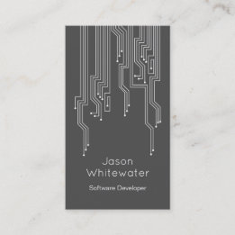 Slät visitkort för Techno lägenhet - mörk grå färg