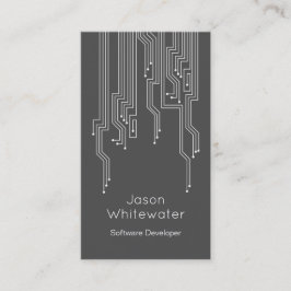 Slät visitkort för Techno lägenhet - mörk grå färg