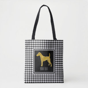 Släta foxterriern Houndstooth Tygkasse