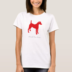 Släta foxterrierT-tröja (den röda silhouetten) Tee Shirt