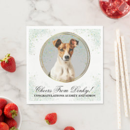 Släta rävterrier Bröllops Servetter Med Hund Foto