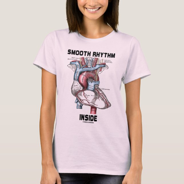 Släta rytminsida (medicinsk Anatomical hjärta) T-shirt (Framsida)