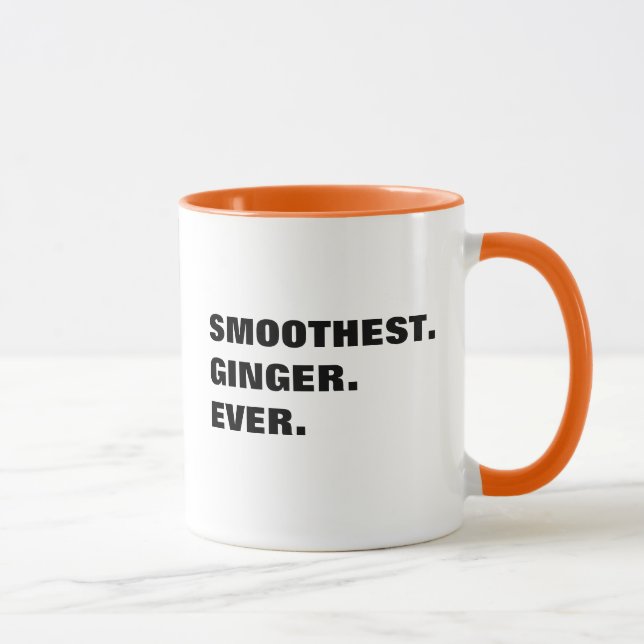 "Slätast. Ingefära. Någonsin.", designkattmugg Mugg (Höger)