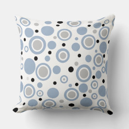 Slatblå geometriska cirklar kudde