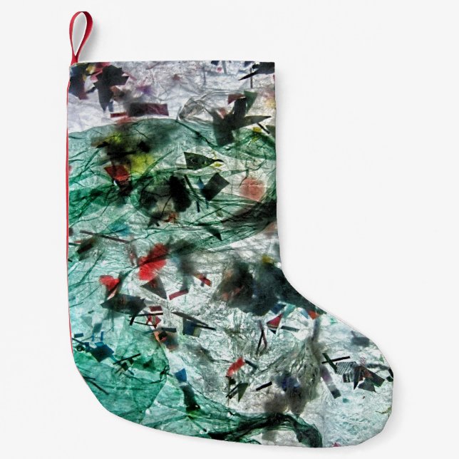 Slätblått julstrumpor,Mjuk färg-abstrakt Liten Julstrumpa (Framsidan)