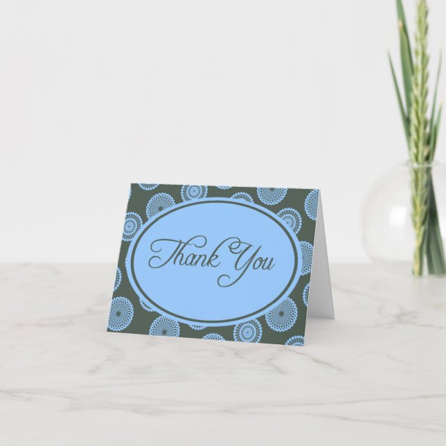Slate and Blue - Tack You Card Kort (Framsida)