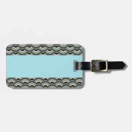 Slate and Light Blue Art Deco Curve Mönster Bagagebricka