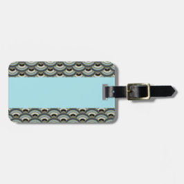 Slate and Light Blue Art Deco Curve Mönster Bagagebricka