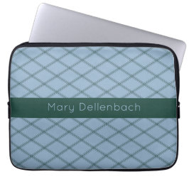 Slate Art Deco Mönster med Forest Namn Rand Laptop Fodral