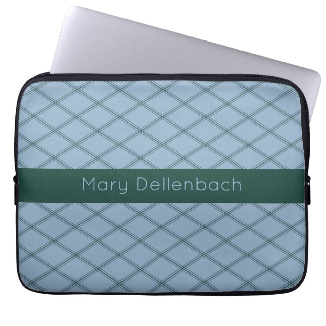Slate Art Deco Mönster med Forest Namn Rand Laptop Fodral (Framsidan)