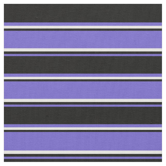 Slate Blue, Black och Mint Cream Färgad Mönster Tyg (Närbild)