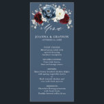 Slate Blue Burgundy White Ivory Blommigt Bröllop M Meny<br><div class="desc">Slate,  Burgundy,  White ivory themed blommigt bröllop-menyn med elegant bouquet av burgundy,  skiffer,  dammigiblått,  elfenben ro och peonblommor och dammig grönt eukalyptus löv. Kontakta mig om du behöver hjälp med anpassning eller om du behöver någon annan produkt</div>