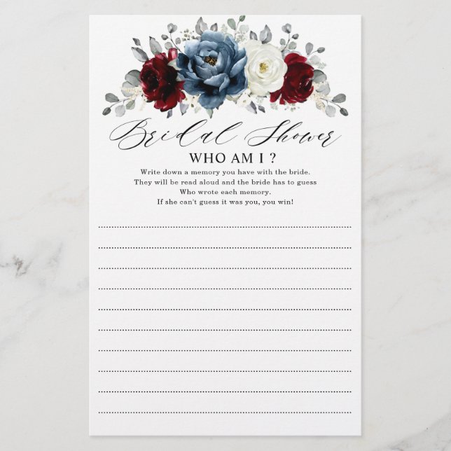 Slate Blue Burgundy White Ivory Vem är jag? (Framsida)