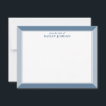 Slate Blue & Dusty Blue Ram Manar Stationery Anteckningskort<br><div class="desc">Den här utformningen har en gräns i ram med 2 färg och plats för namn. Klicka på knappen Anpassa om du vill flytta/ bilder och ändra texten ytterligare! Det finns variationer i denna utformning, ytterligare färg och samordnade produkter i vår butik, zazzle.com/store/doodlelulu. Kontakta oss om du behöver den här designen...</div>