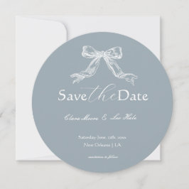 Slate Blue French Country Wedding Round Spara Datumet