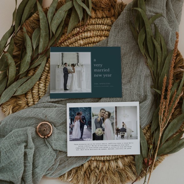 Slate Blue Gift Bröllop Nyår | Elegant Bröllopskor Julkort (Skapare uppladdad)