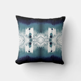 Slate Blue-Grönt Navy on White Mediterranean Motif Kudde