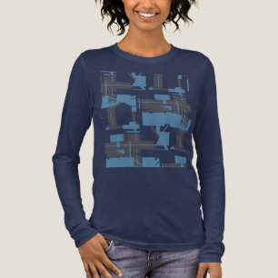 Slate Blue Navy Robin's Egg Blue Abstract Design T Shirt