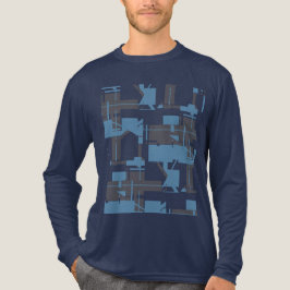 Slate Blue Navy Robin's Egg Blue Abstract Design T Shirt
