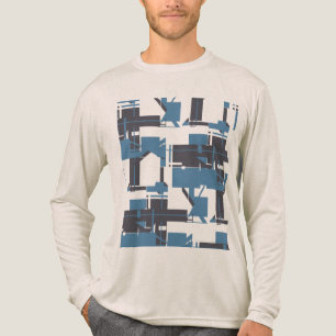 Slate Blue Navy Robin's Egg Blue Abstract Design T Shirt
