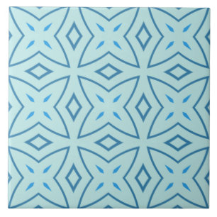 Slate Blue och Isig Aqua Geometric Kor Mönster Kakelplatta