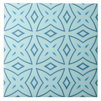 Slate Blue och Isig Aqua Geometric Kor Mönster Kakelplatta