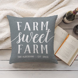 Slate Blue Personlig Farm Sweet Farm Kudde