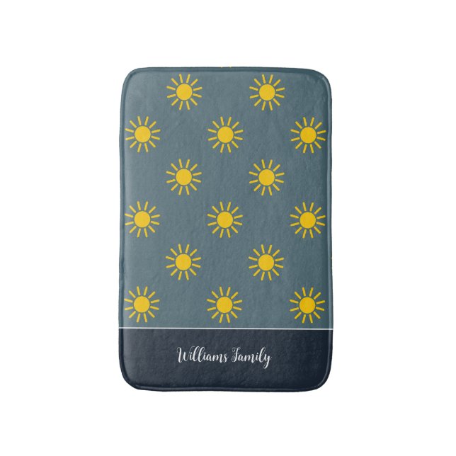 Slate Blue Sunburst Bath Mat Badrumsmatta (Framsidan (Vertikal))