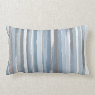 Slate Blue Taupe Abstrakt Rand Dekorativ kudde