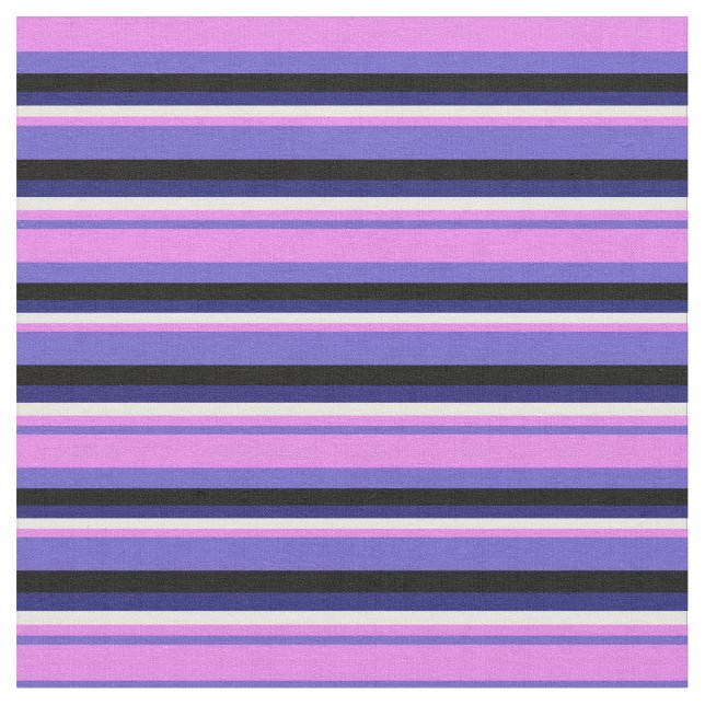 Slate Blue, Violet, White, Midnight Blue & Black Tyg (Närbild)