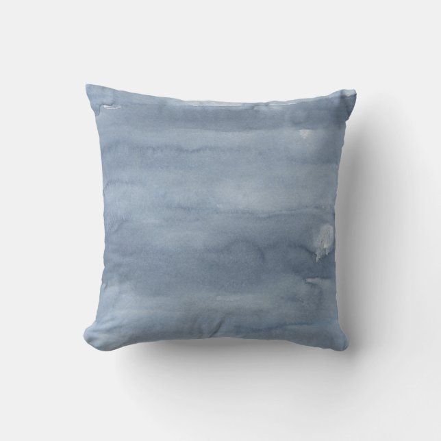 Slate Blue Watercolor Dekorativ kudde (Framsida)