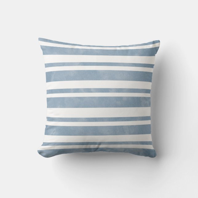 Slate Blue Watercolor Rand Kudde (Framsida)